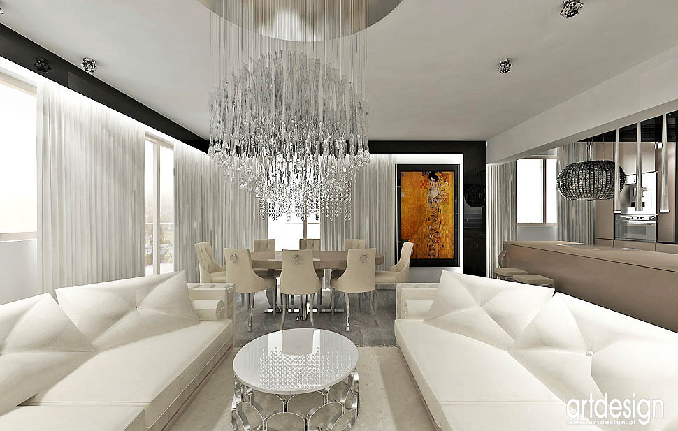projekty wnetrz luksusowe pokoj dzienny apartament